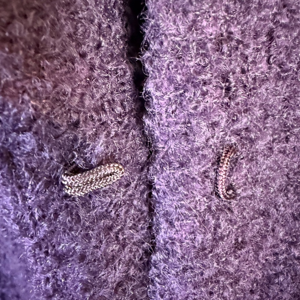 Eileen Fisher Purple Teddy Jacket with Stand-Up Collar - Picture 4 of 9